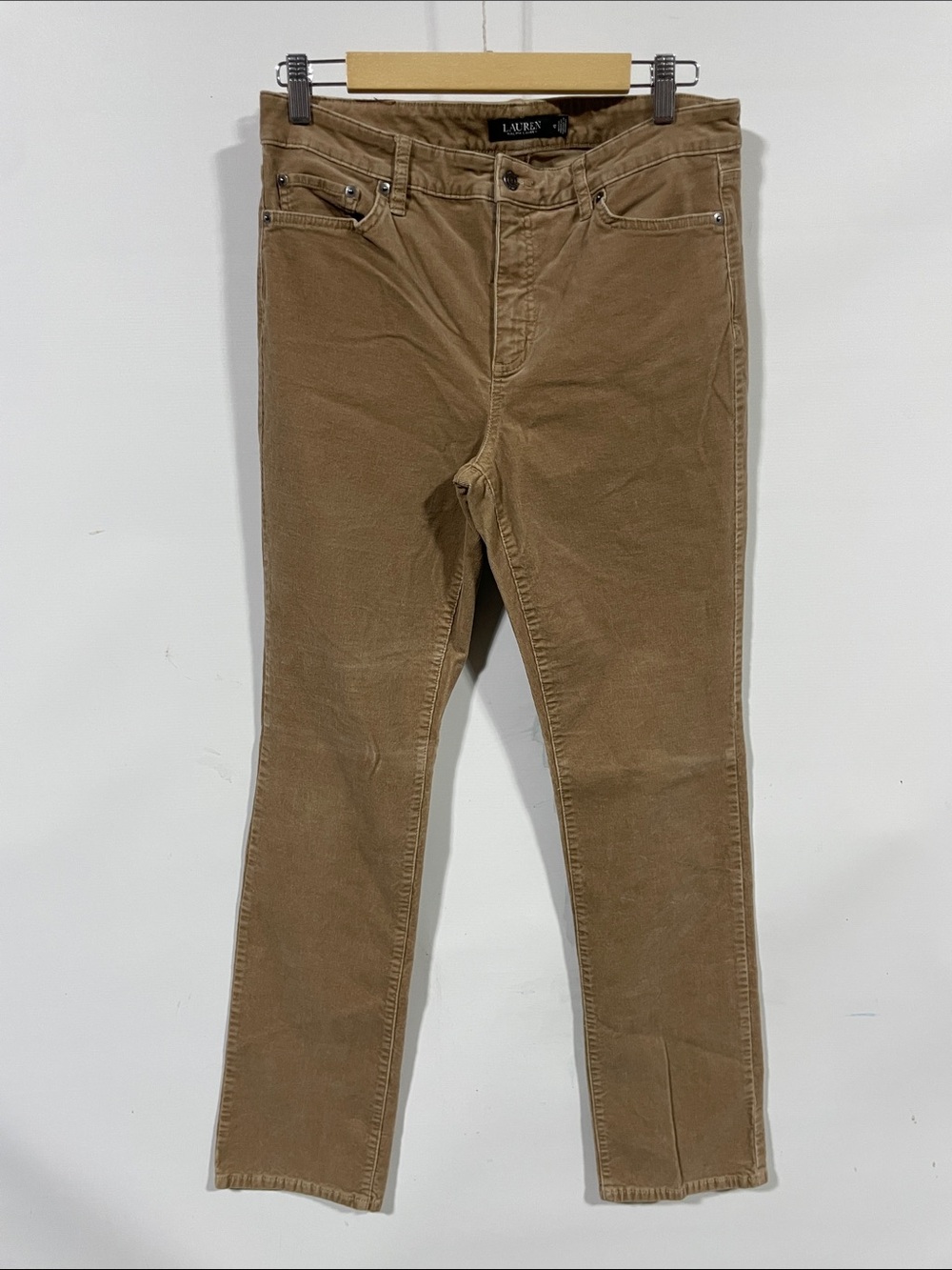 Lauren Ralph Lauren Slim Corduroy Pants in Tan
